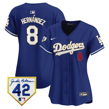Camisa MLB Los Angeles Dodgers Women’s 2024 Jackie Robinson Patch Vapor Premier Limited Jersey