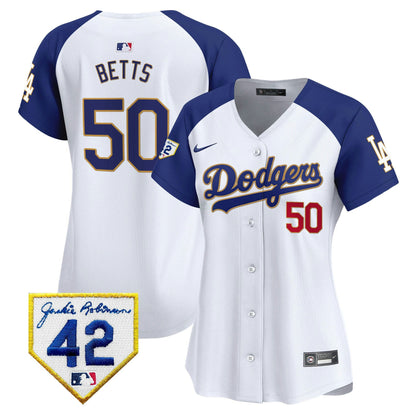 Camisa MLB Los Angeles Dodgers Women’s 2024 Jackie Robinson Patch Vapor Premier Limited Jersey