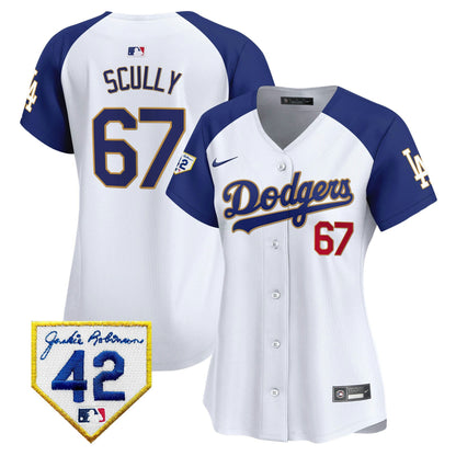 Camisa MLB Los Angeles Dodgers Women’s 2024 Jackie Robinson Patch Vapor Premier Limited Jersey