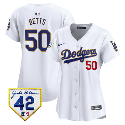 Camisa MLB Los Angeles Dodgers Women’s 2024 Jackie Robinson Patch Vapor Premier Limited Jersey