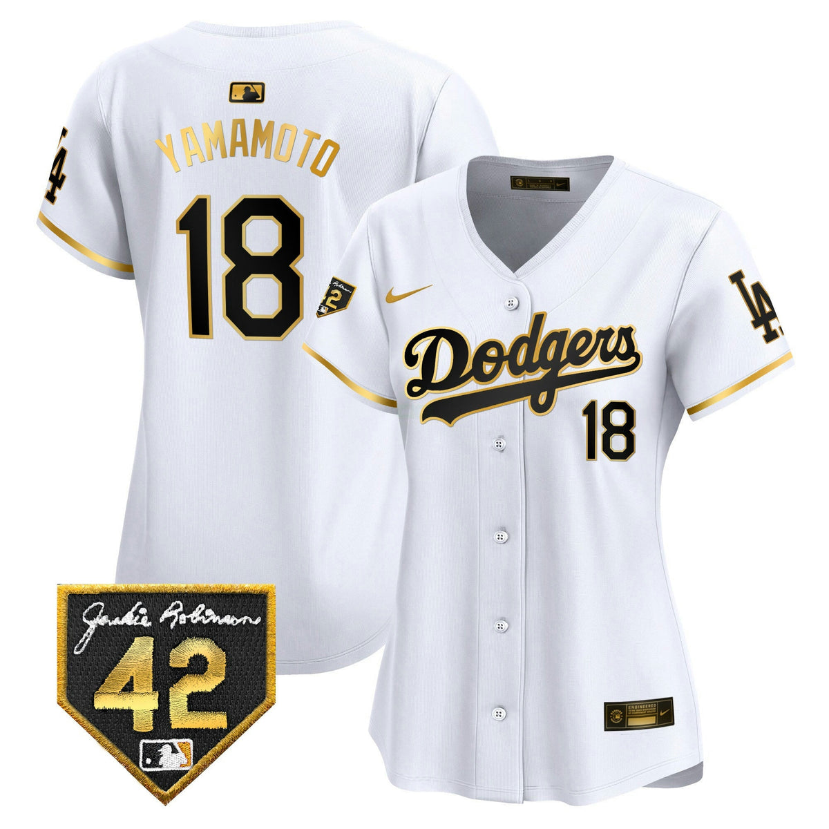 Camisa MLB Los Angeles Dodgers Women’s 2024 Jackie Robinson Patch Vapor Premier Limited Jersey