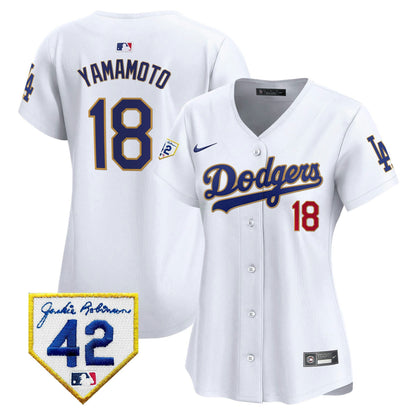Camisa MLB Los Angeles Dodgers Women’s 2024 Jackie Robinson Patch Vapor Premier Limited Jersey