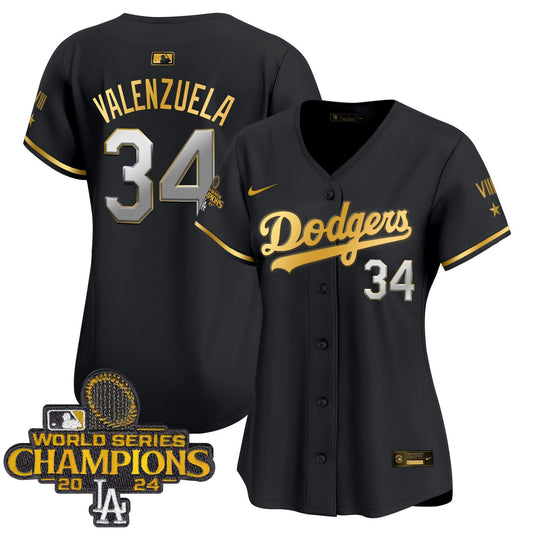Camisa MLB Women’s 2024 World Series Champions Dourada Trim Vapor Premier Limited Jersey