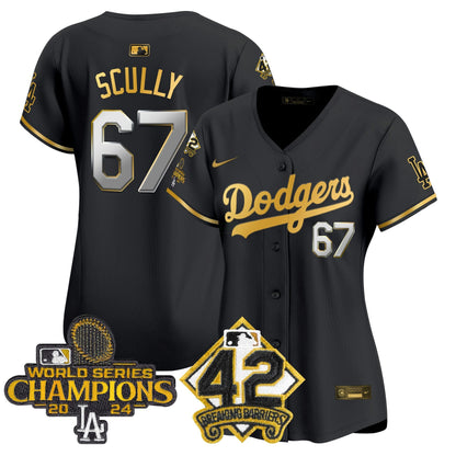 Camisa MLB Women’s 2024 World Series Champions & Jackie Robinson Patch Vapor Premier Limited Jersey