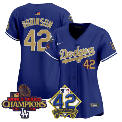 Camisa MLB Women’s 2024 World Series Champions & Jackie Robinson Patch Vapor Premier Limited Jersey