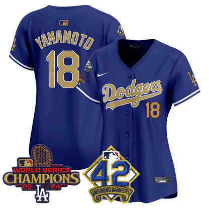 Camisa MLB Women’s 2024 World Series Champions & Jackie Robinson Patch Vapor Premier Limited Jersey