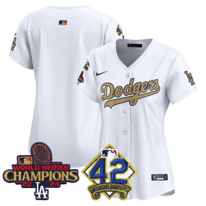 Camisa MLB Women’s 2024 World Series Champions & Jackie Robinson Patch Vapor Premier Limited Jersey