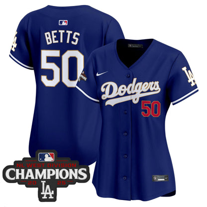 Camisa MLB Women’s 2025 NL West Division Champions Patch Dourada Trim Vapor Premier Limited Jersey