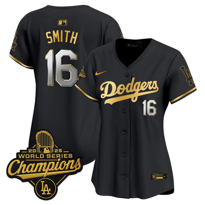 Camisa MLB Women’s 2025 World Series Champions Patch Dourada Trim Vapor Premier Limited Jersey