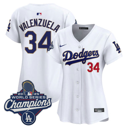 Camisa MLB Women’s 2025 World Series Champions Patch Dourada Trim Vapor Premier Limited Jersey