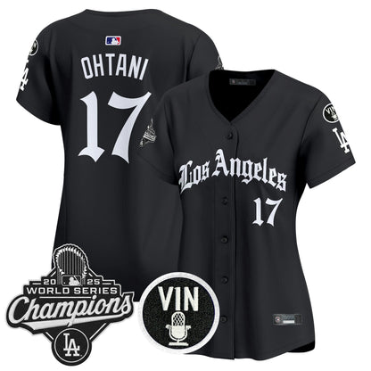 Camisa MLB Women’s 2025 World Series Champions Vapor Premier Limited Jersey – LA Gothic Edition