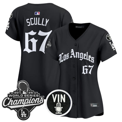 Camisa MLB Women’s 2025 World Series Champions Vapor Premier Limited Jersey – LA Gothic Edition