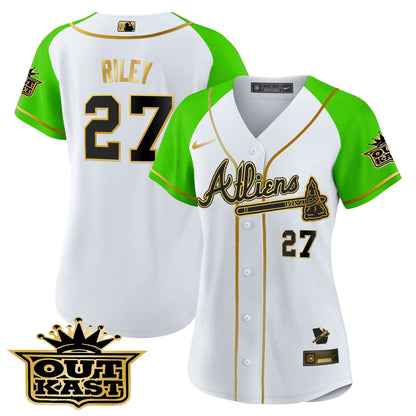 Camisa MLB Women’s Atlanta Atliens Gold Alternativa Jersey