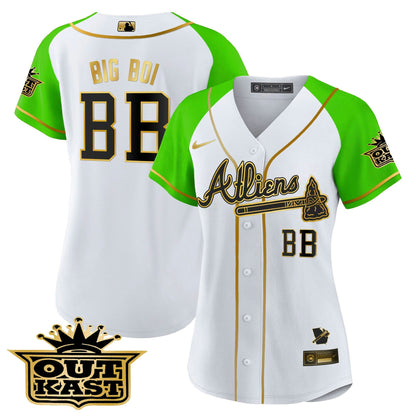 Camisa MLB Women’s Atlanta Atliens Gold Alternativa Jersey