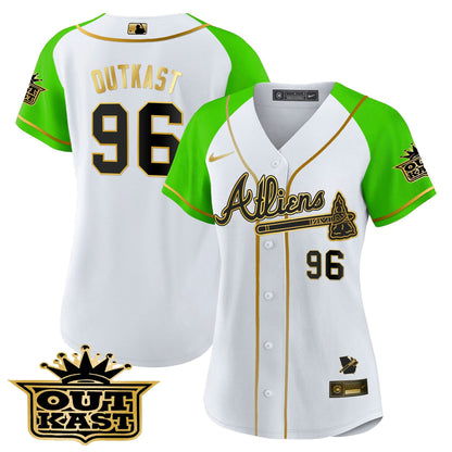 Camisa MLB Women’s Atlanta Atliens Gold Alternativa Jersey