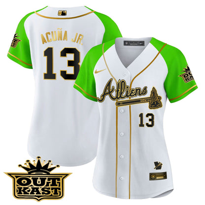 Camisa MLB Women’s Atlanta Atliens Gold Alternativa Jersey