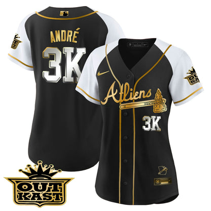 Camisa MLB Women’s Atlanta Atliens Gold Alternativa Jersey