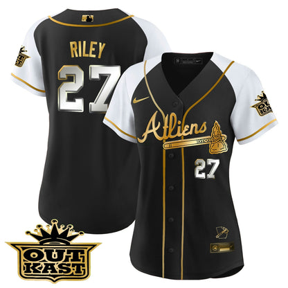 Camisa MLB Women’s Atlanta Atliens Gold Alternativa Jersey