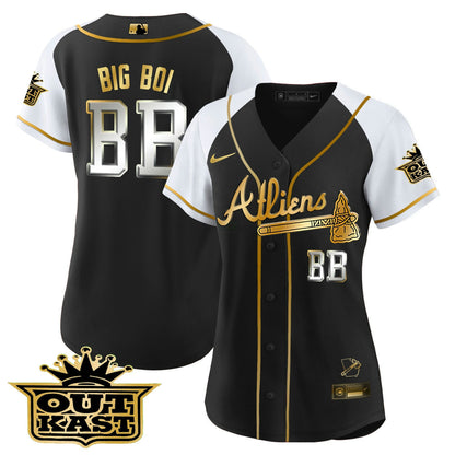 Camisa MLB Women’s Atlanta Atliens Gold Alternativa Jersey