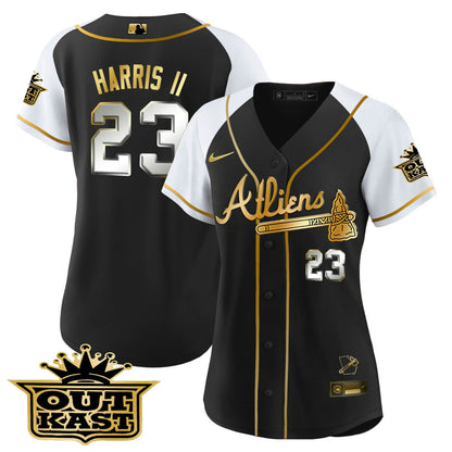 Camisa MLB Women’s Atlanta Atliens Gold Alternativa Jersey