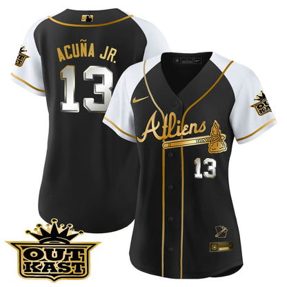 Camisa MLB Women’s Atlanta Atliens Gold Alternativa Jersey