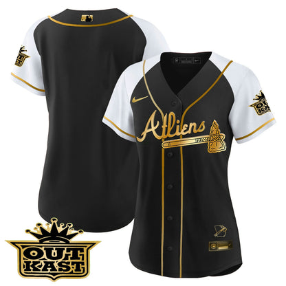 Camisa MLB Women’s Atlanta Atliens Gold Alternativa Jersey