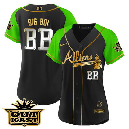 Camisa MLB Women’s Atlanta Atliens Gold Alternativa Jersey