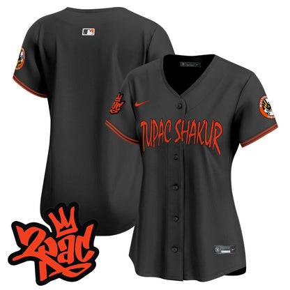 Camisa MLB Women’s Baltimore Tupac Shakur Vapor Premier Limited Jersey