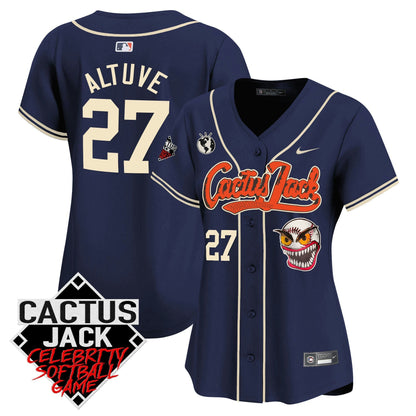Camisa MLB Women’s Cactus Jack Celebrity Softball Game Patch Vapor Premier Limited Jersey