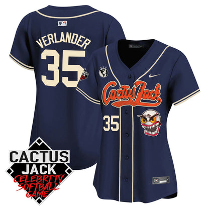 Camisa MLB Women’s Cactus Jack Celebrity Softball Game Patch Vapor Premier Limited Jersey