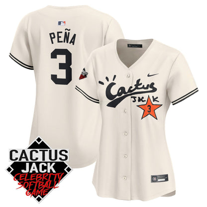 Camisa MLB Women’s Cactus Jack Celebrity Softball Game Patch Vapor Premier Limited Jersey V2