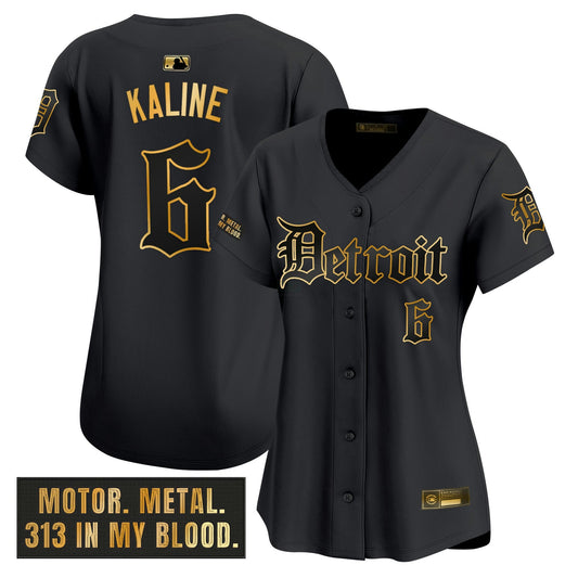 Camisa MLB Women’s Detroit ‘Motor Gothic Edition’ Dourada Vapor Premier Limited Jersey