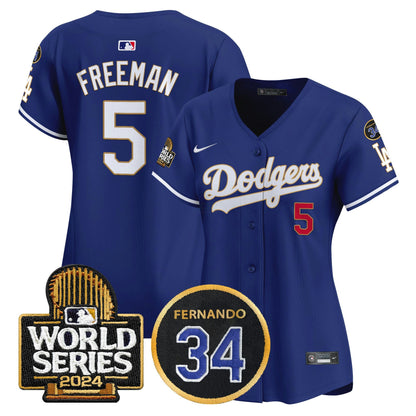 Camisa MLB Women’s Fernando Memorial & 2024 World Series Patch Vapor Premier Limited Jersey