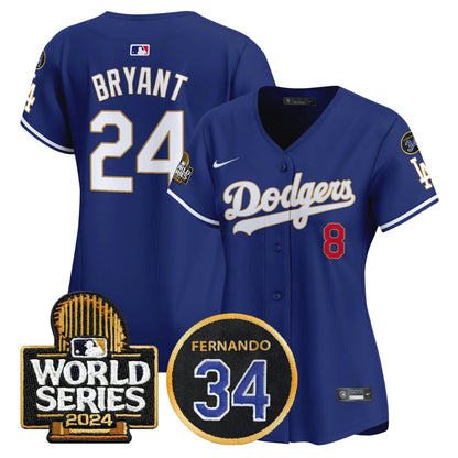 Camisa MLB Women’s Fernando Memorial & 2024 World Series Patch Vapor Premier Limited Jersey