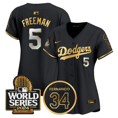 Camisa MLB Women’s Fernando Memorial & 2024 World Series Patch Vapor Premier Limited Jersey