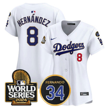 Camisa MLB Women’s Fernando Memorial & 2024 World Series Patch Vapor Premier Limited Jersey