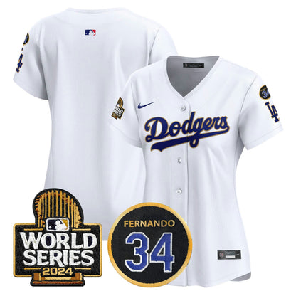 Camisa MLB Women’s Fernando Memorial & 2024 World Series Patch Vapor Premier Limited Jersey