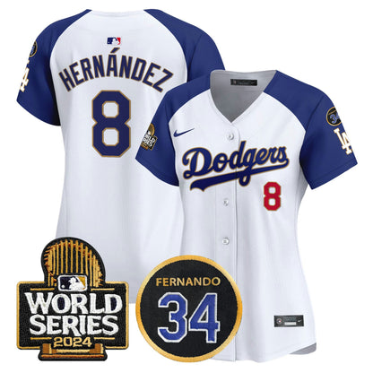 Camisa MLB Women’s Fernando Memorial & 2024 World Series Patch Vapor Premier Limited Jersey