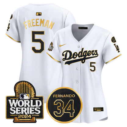 Camisa MLB Women’s Fernando Memorial & 2024 World Series Patch Vapor Premier Limited Jersey