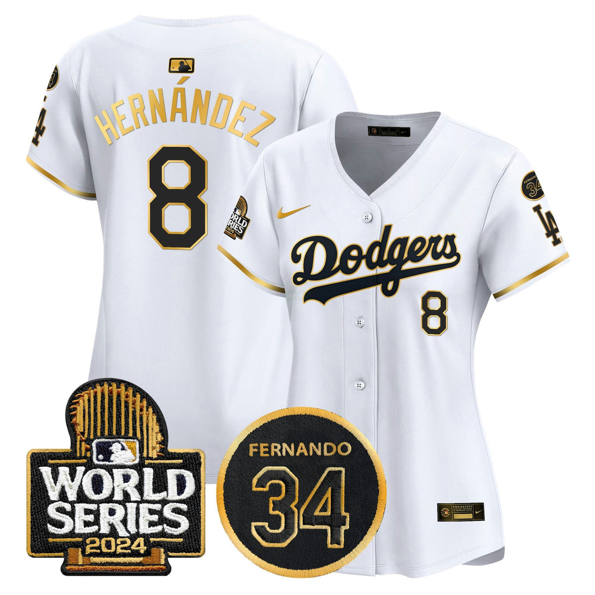 Camisa MLB Women’s Fernando Memorial & 2024 World Series Patch Vapor Premier Limited Jersey