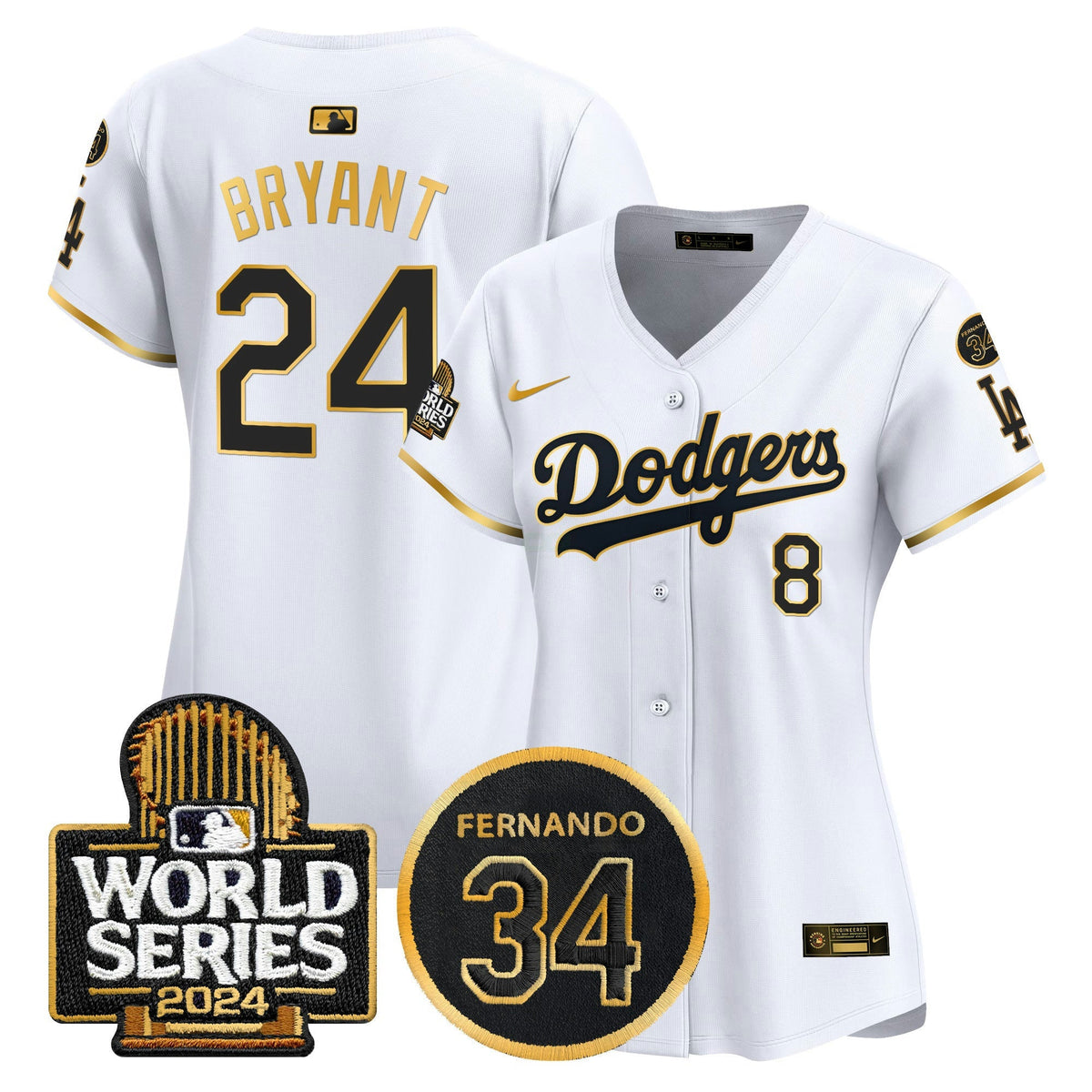 Camisa MLB Women’s Fernando Memorial & 2024 World Series Patch Vapor Premier Limited Jersey