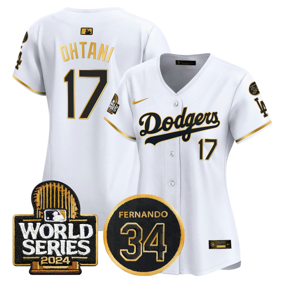 Camisa MLB Women’s Fernando Memorial & 2024 World Series Patch Vapor Premier Limited Jersey