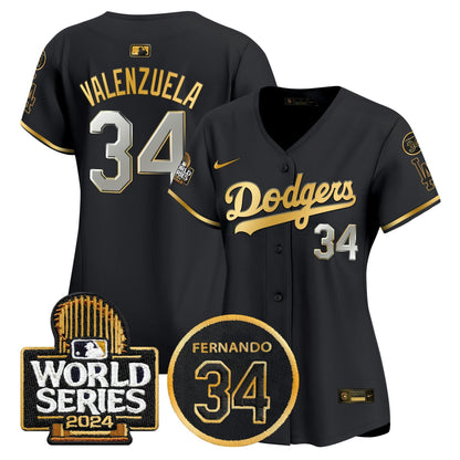 Camisa MLB Women’s Fernando Memorial & 2024 World Series Patch Vapor Premier Limited Jersey