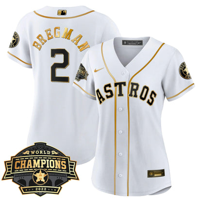 Camisa MLB Women’s Houston 2022 World Series Champions Patch Limited Jersey