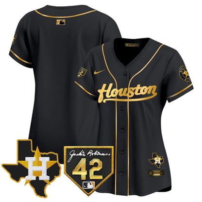 Camisa MLB Women’s Houston 2024 Jackie Robinson Patch Vapor Premier Limited Jersey
