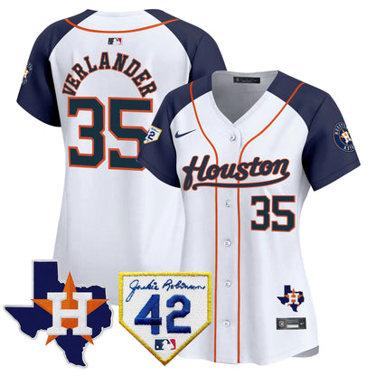 Camisa MLB Women’s Houston 2024 Jackie Robinson Patch Vapor Premier Limited Jersey