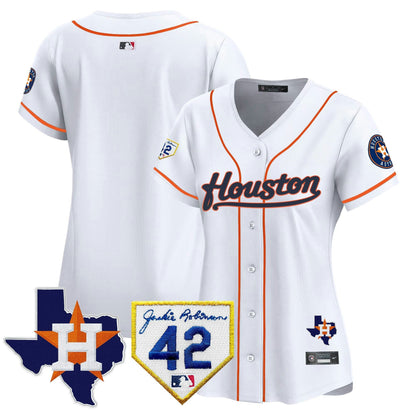 Camisa MLB Women’s Houston 2024 Jackie Robinson Patch Vapor Premier Limited Jersey