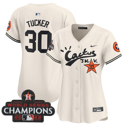 Camisa MLB Women’s Houston Cactus Jack Champions Patch Vapor Premier Limited Jersey