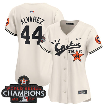 Camisa MLB Women’s Houston Cactus Jack Champions Patch Vapor Premier Limited Jersey