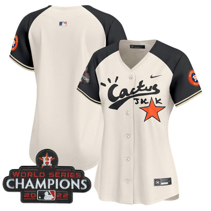 Camisa MLB Women’s Houston Cactus Jack Champions Patch Vapor Premier Limited Jersey
